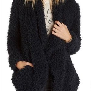 Faux Fur Black Billabong Cozy Jacket